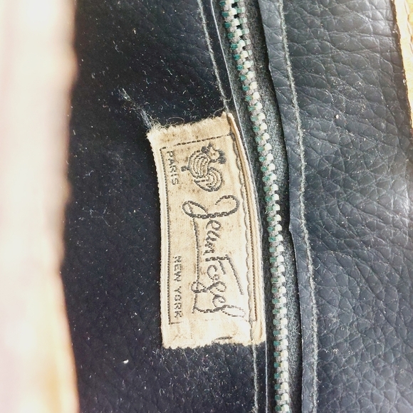 Jean Fogel Leather Tan/Gold Outside Zip Pocket Handbag 1008 - Picture 11 of 12